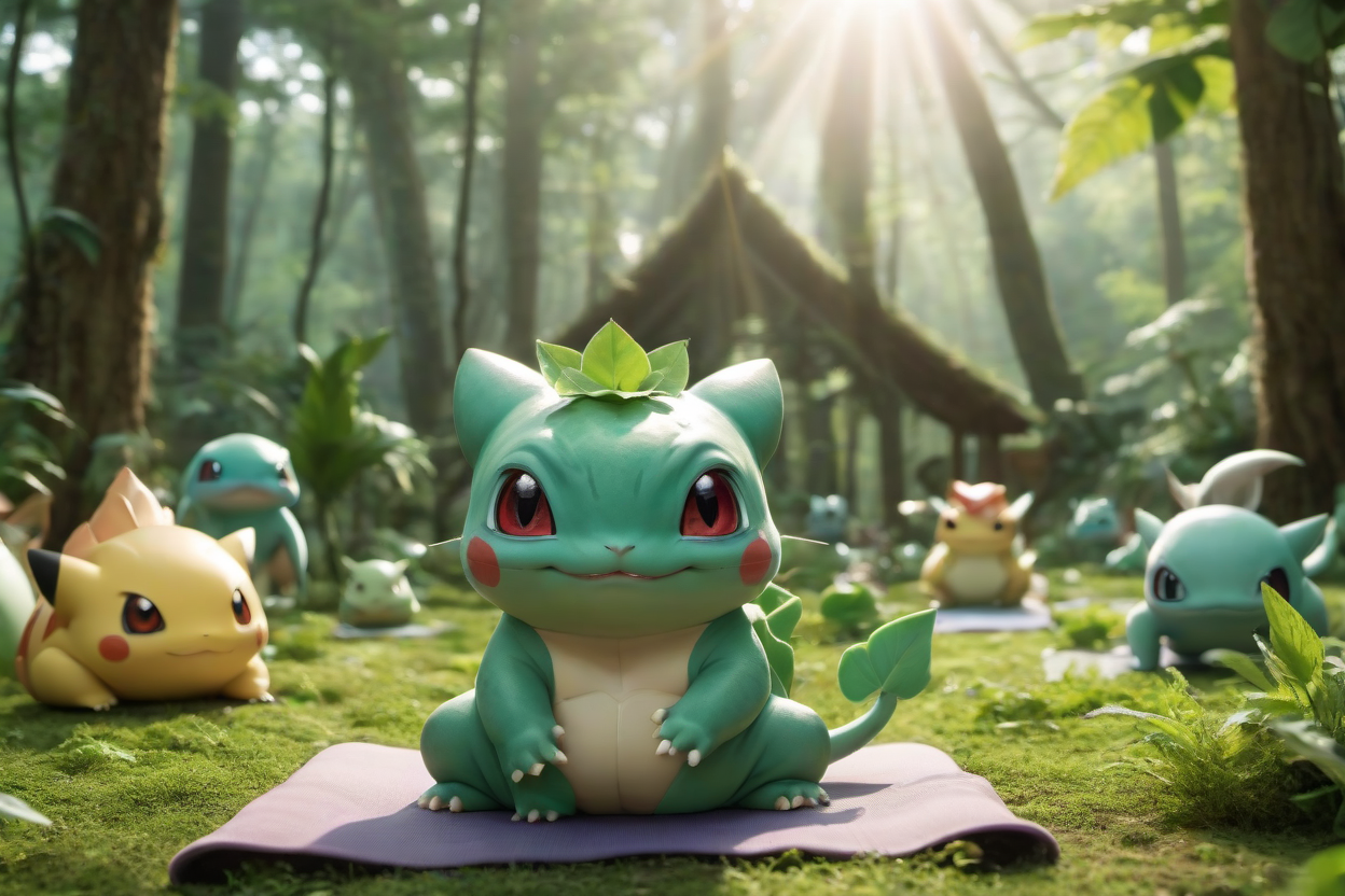 00068-cinematic photo Bulbasaur participating in a yoga class.png